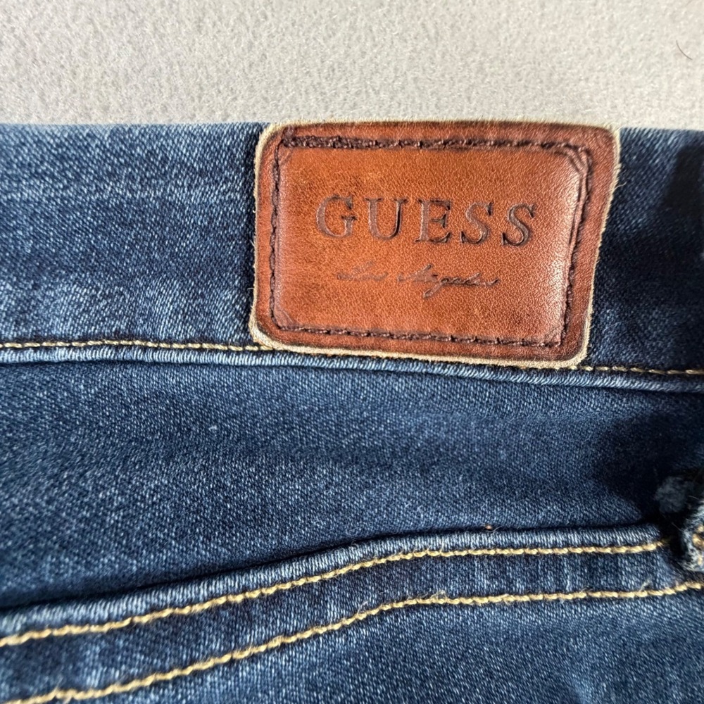 GUESS Los Angeles Men's Jeans 31x28 Blue Slim‎ Skinny Stretch Denim Tapered Y2K - Picture 14 of 16